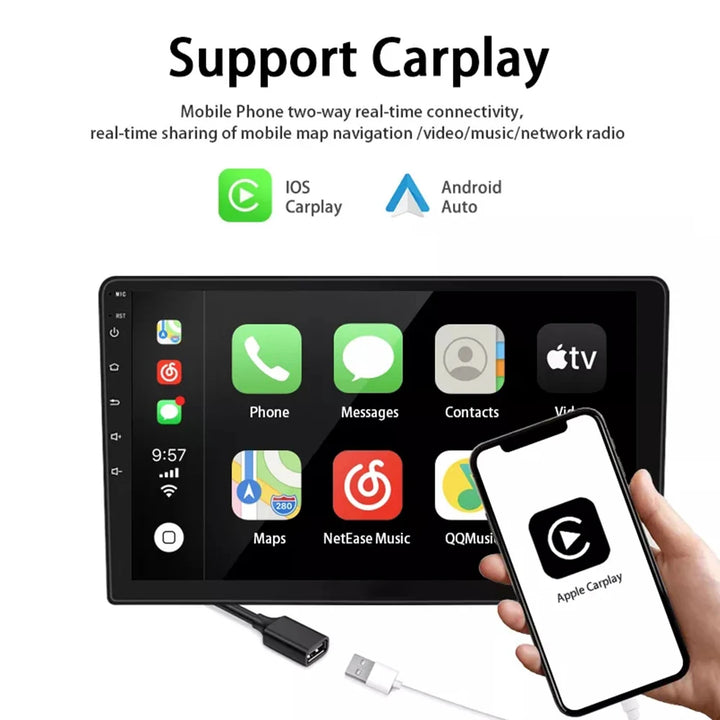 2G 32G carplay 9 inch android gps player touch screen car radio auto stereo multimedia with BT wifi RDS USB double 2 DIN