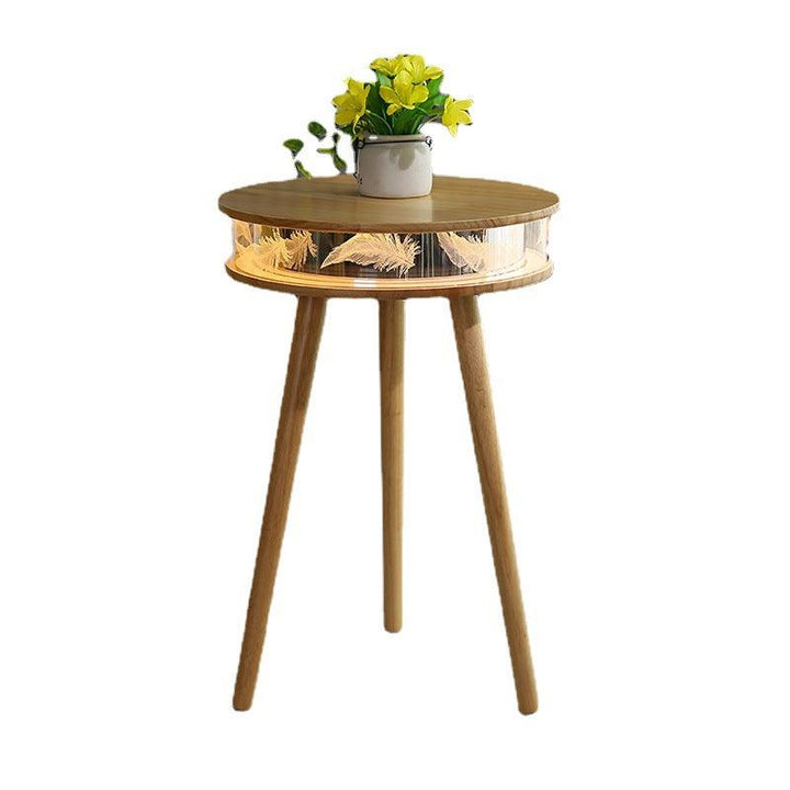 Living Room Modern Music Speaker Portable Side Smart Home Decor table Wireless Charging Wooden Round Small Coffee Table - Super Amazing Store