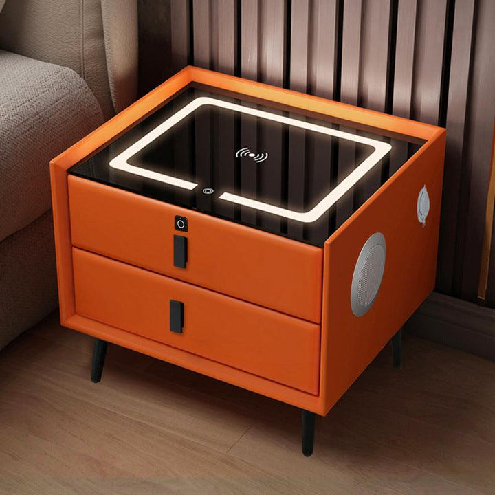 Smart bedside table wireless USB charging creative light luxury multifunctional infrared sensitive light speaker LED nightstand - Super Amazing Store