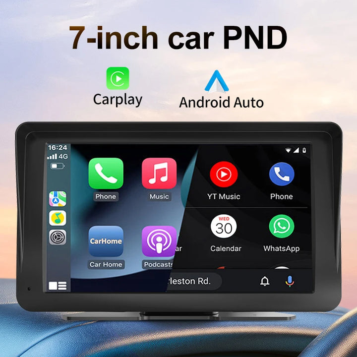 7inch Wireless Touch Screen Carplay with Sunshade Portable Car Stereo Wireless Car Radio Mirror Link/Maps/AUX Cable for Car