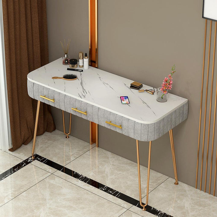 Modern bedroom furniture multifunction luxury flannelette drawer dresser with mirror dressing table - Super Amazing Store