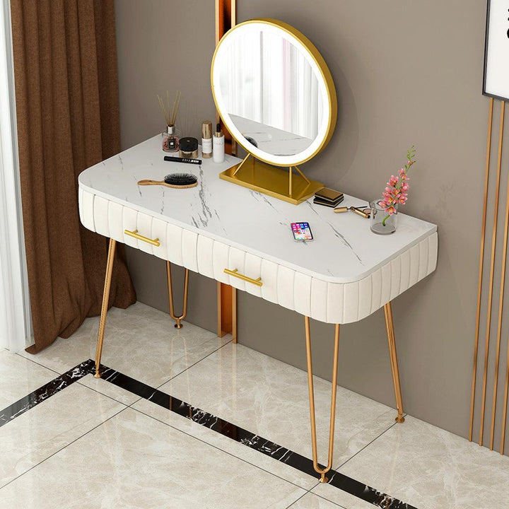 Modern bedroom furniture multifunction luxury flannelette drawer dresser with mirror dressing table - Super Amazing Store