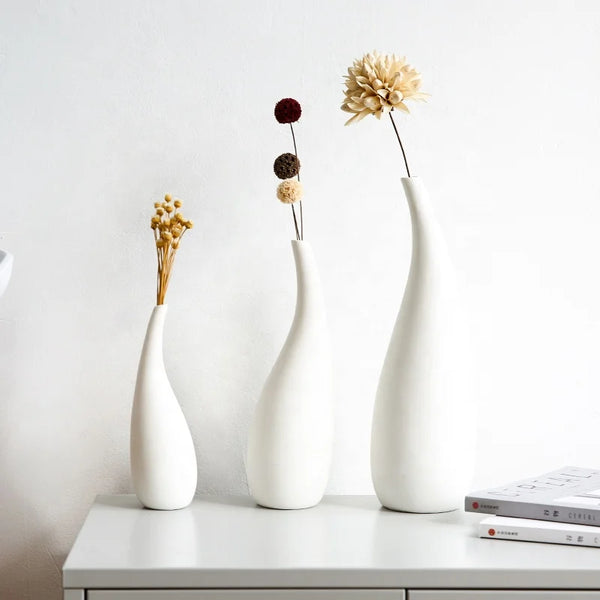 Modern White Ceramic Decorative Flower Vase Home Decor- super amazing store