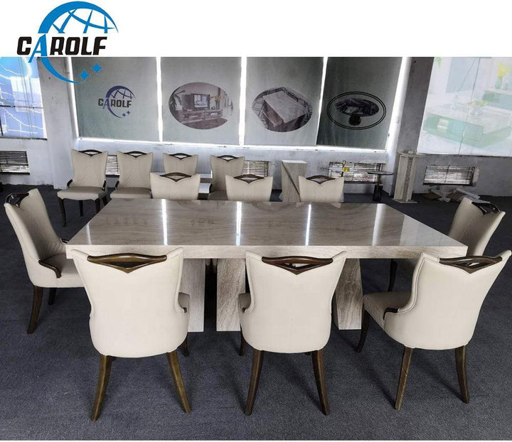 10 seater white marble dining table set Dining Room Furniture - Super Amazing Store