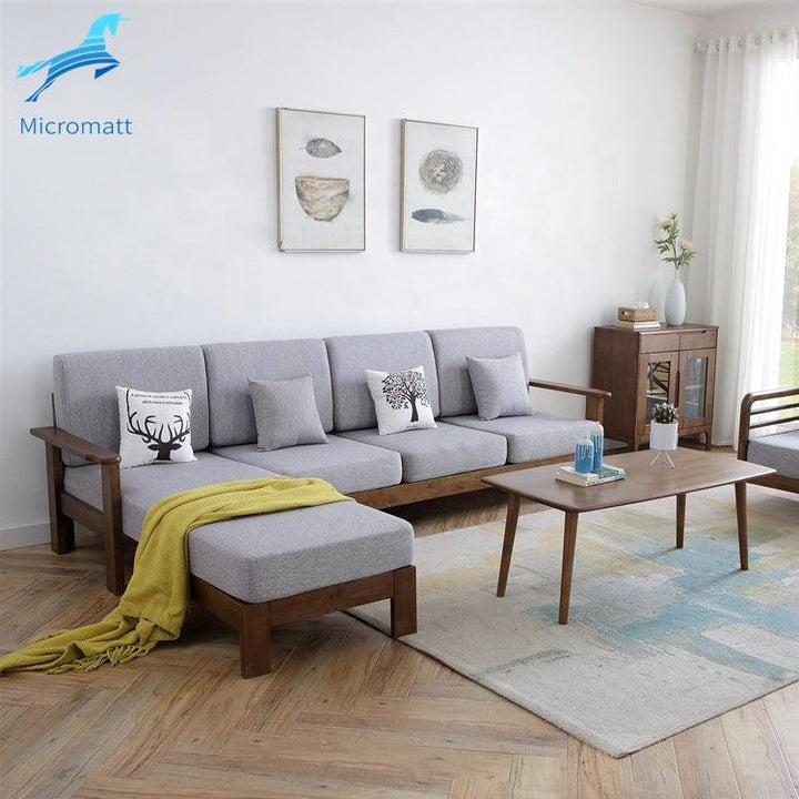 Factory Direct Supply Nordic Style Living Room Furniture Brown Color Home 4 seaters Living Room Sofa - Super Amazing Store