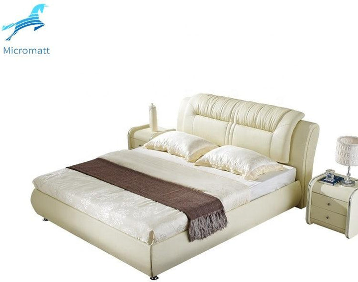 Bed Set Frame Double Queen Size Modern Luxury Leather Bedroom Furniture - Super Amazing Store