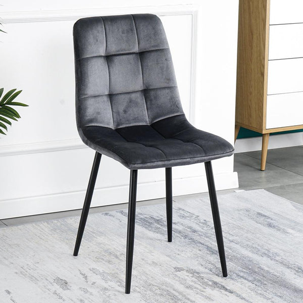 Fabric Accent Upholstered Chairs Side Chair with Black Legs for Home Furniture Living Room - Super Amazing Store