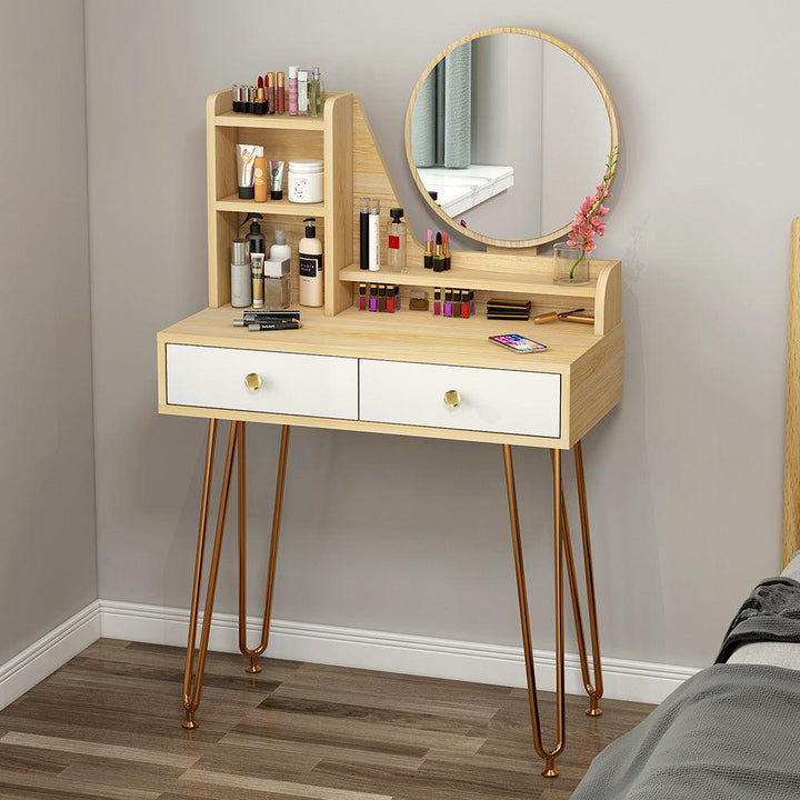 Bedroom furniture with LED light dressing table mirror with metal legs modern dresser with mirror drawer dresser - Super Amazing Store