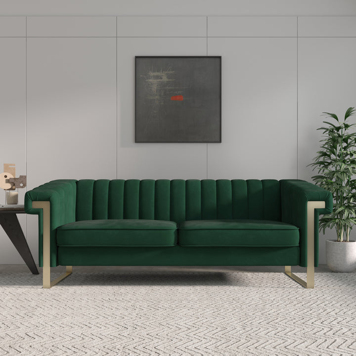 Minimalist Green Velvet Sofa 2 Seat Living Room chesterfield Sofas Settee Couch - Super Amazing Store