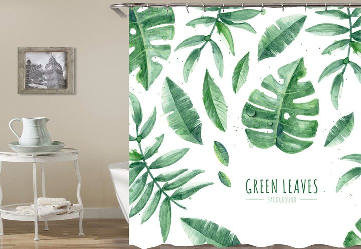 Bathroom Decor shower curtains, Leaves Printed 100% Waterproof shower curtain Collection - Super Amazing Store