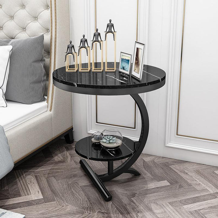 Light luxury corner marble living room sofa side table balcony small round bedside cabinet creative Nordic small coffee tables - Super Amazing Store
