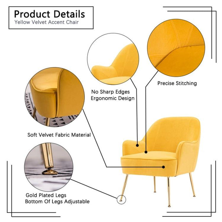 Us warehouse Modern simple fashion velvet living room office dining room chair with metal legs - Super Amazing Store