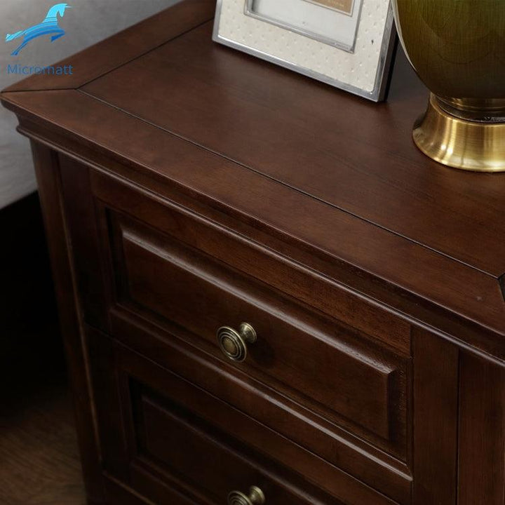 American Style Space Saver Walnut Color Solid Wood 2 drawers Night Table/Nightstand - Super Amazing Store