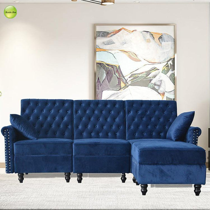 Best Seller classic fabric couches sofa combination antique sofa style living room furniture l shaped velvet modular sofa - Super Amazing Store