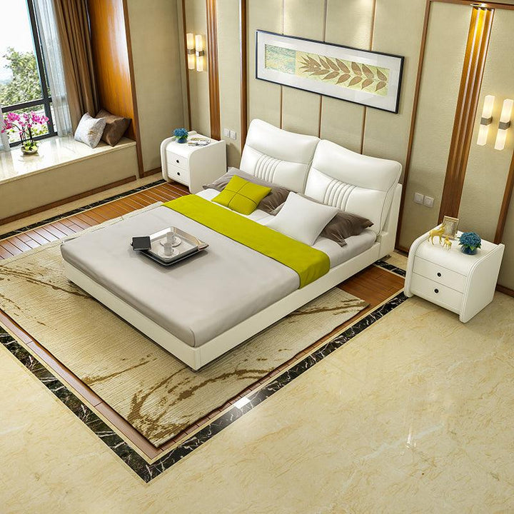 Luxury Bed Room Set Bedroom Furniture Hotel Bed Set Intelligent Tatami Leather Bed White Modern Bedroom Furniture - Super Amazing Store