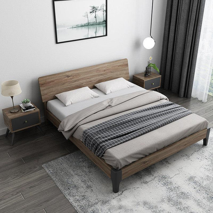 Nordic Modern Style Trundle Platform Bed With Storage 1.8 & 1.5 Meters Bedroom Furniture Simple Bed Frame wooden Bed - Super Amazing Store