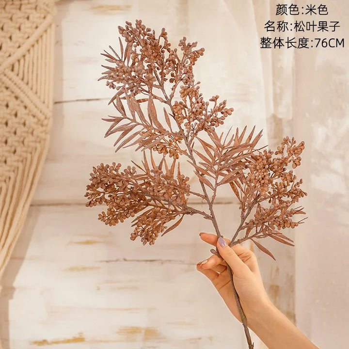 76cm Wholesale Artificial Flowers Artificial Plastic Plants Pine Leaves and Pinecones Home Decoration-Super Amazing Store