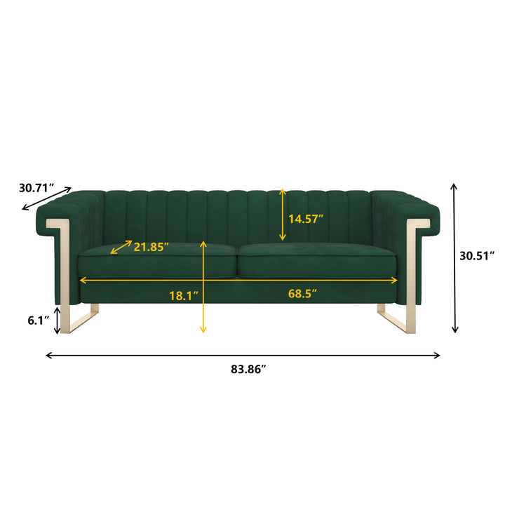 Minimalist Green Velvet Sofa 2 Seat Living Room chesterfield Sofas Settee Couch - Super Amazing Store