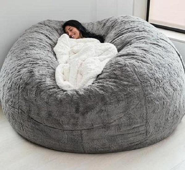 Bean Bag Chair Giant Foam Furniture Big Sofa with Soft Faux Fur Cover living room sofas - Super Amazing Store