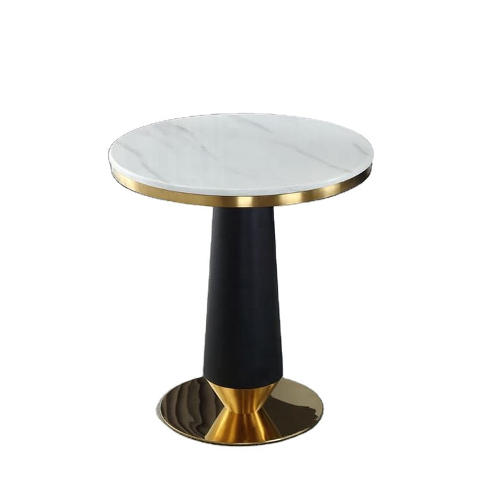 Modern Table Restaurant Luxury Stainless Steel Gold Base Round Marble Top Dining Table - Super Amazing Store