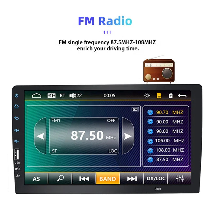 Jmance 9inch BT4.2 FM AM RDS wired Carplay/wired Android Auto Stereo 1 Din Car MP5 Player