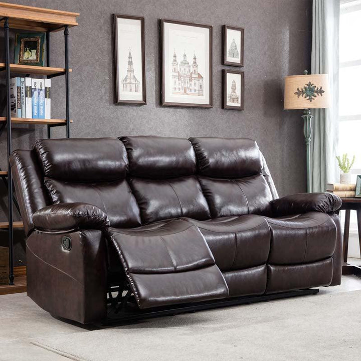 American Style Recliner Sofa Leather 3 Seat Sofas Living Room Accent Chairs - Super Amazing Store