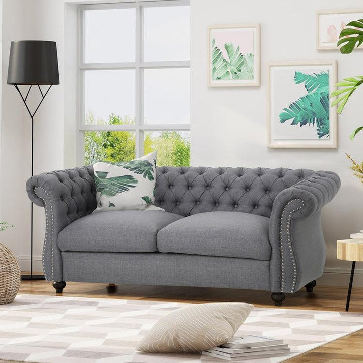 Living Room Chesterfield Fabric Loveseat Sofa - Super Amazing Store