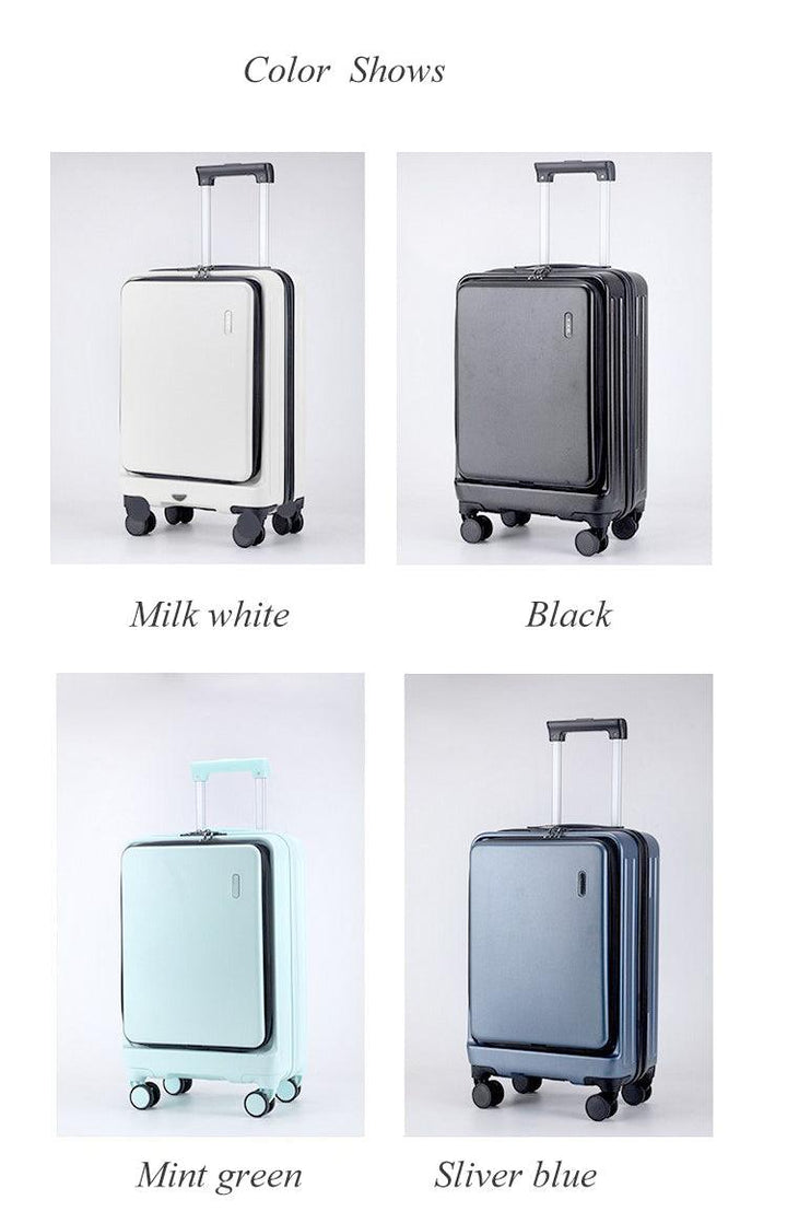 Business suitcase fashion front opening password box boarding box suitcase universal wheel 20-inch luggage case male suitcase - Super Amazing Store