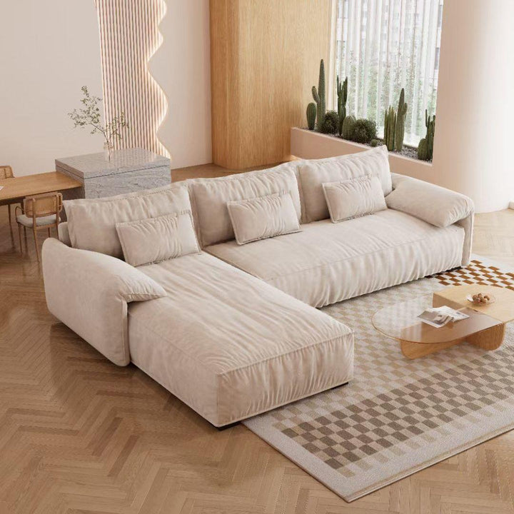 Italian-style modern contracted wabi-sabi small family cream doll cotton living room sofa furniture - Super Amazing Store