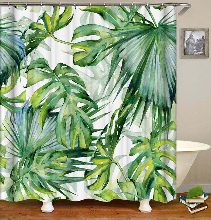 Bathroom Decor shower curtains, Leaves Printed 100% Waterproof shower curtain Collection - Super Amazing Store