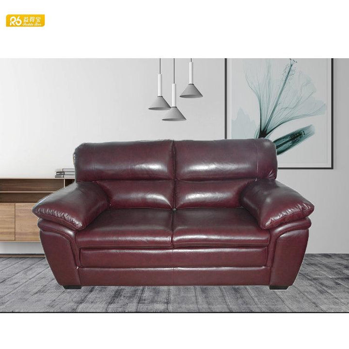 Modern style double sofa with black genuine leather - Super Amazing Store