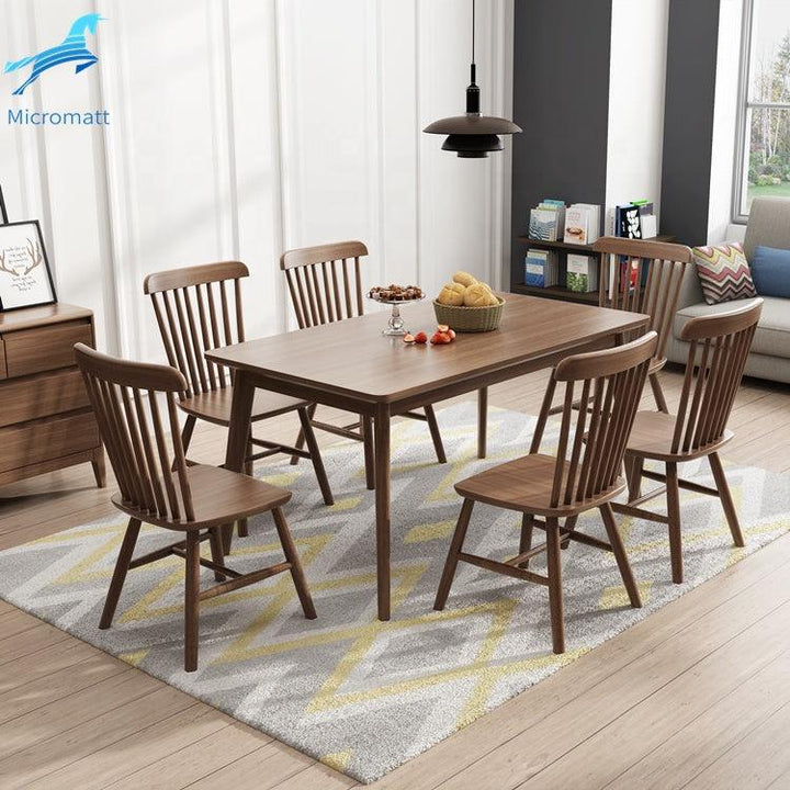 Nordic style 160cm brown color dining room furniture solid wood dining table in low price - Super Amazing Store