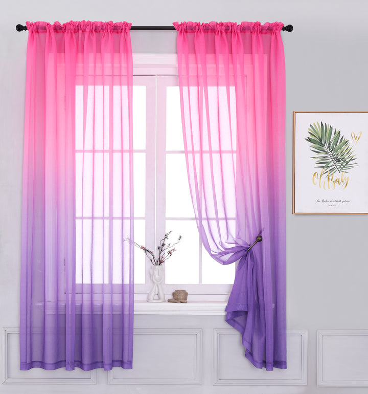 American Styles Color Changing Yarn Gauze Transparent Fabric Curtains Collection - Super Amazing Store