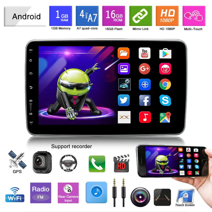 10.1 inch Shake Head HD capacitive screen with Carplay Android Car DVD Player