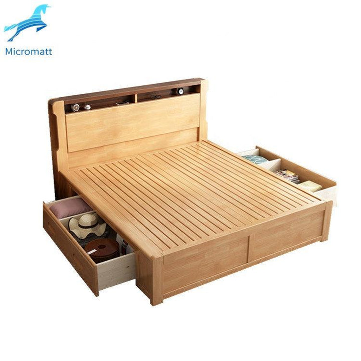 Bedroom Set Furniture Double Queen Size Luxury Wood Bed Frame Modern - Super Amazing Store