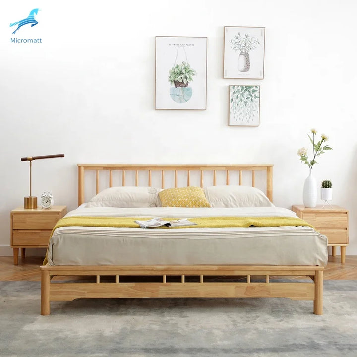 Bedroom Furniture Environment Wood Color Wood Double Bed - Super Amazing Store