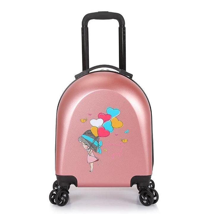 New 18inches children's luggage case printed logo semicircle suitcase universal wheel luggage case gift suitcase - Super Amazing Store