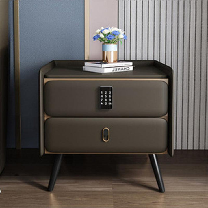 Luxury bedside table wooden smart nightstand cabinet with password - Super Amazing Store
