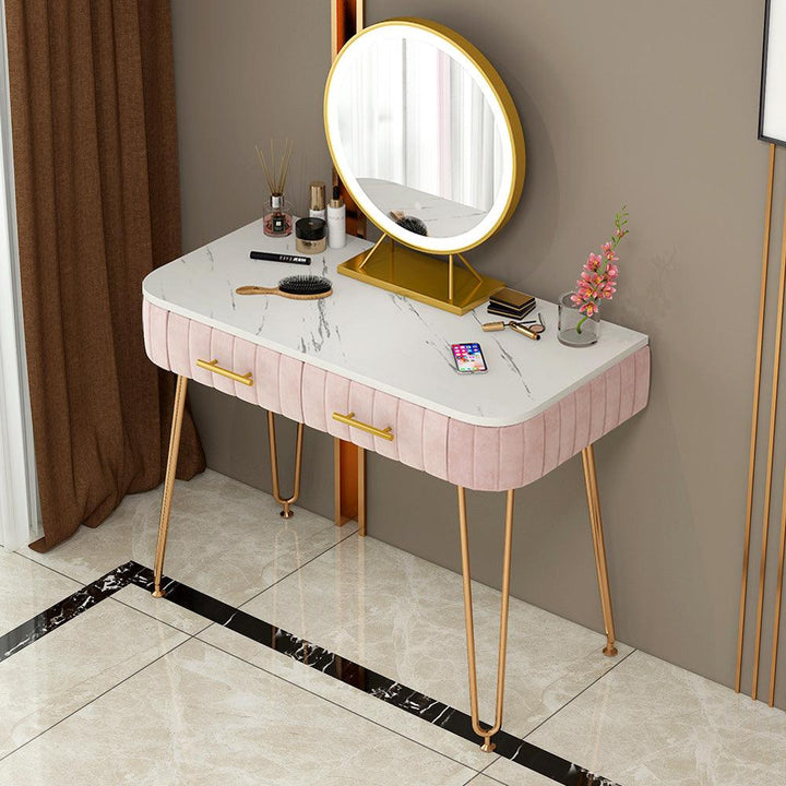 Modern bedroom furniture multifunction luxury flannelette drawer dresser with mirror dressing table - Super Amazing Store