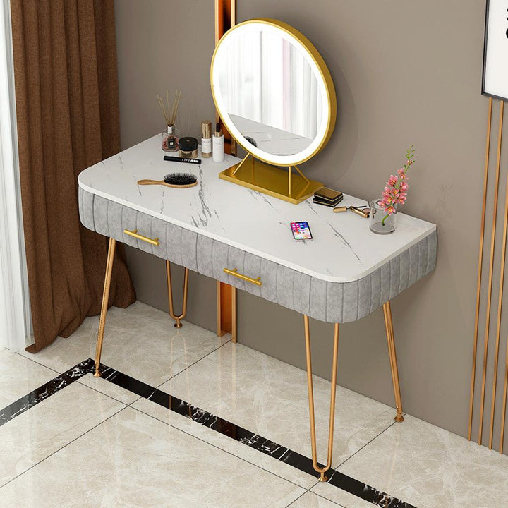 Modern bedroom furniture multifunction luxury flannelette drawer dresser with mirror dressing table - Super Amazing Store