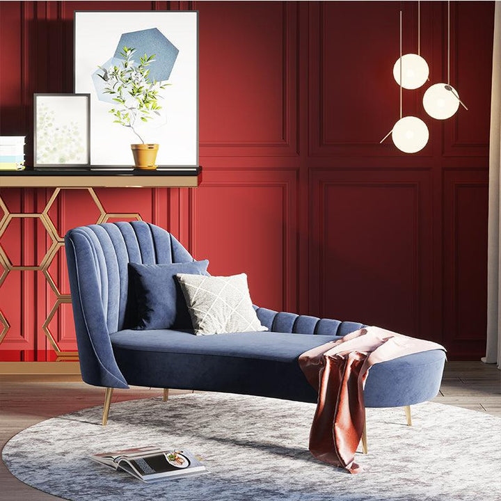 Luxury Wooden Frame Lounge Recliner Velvet Sofa Chair - Super Amazing Store