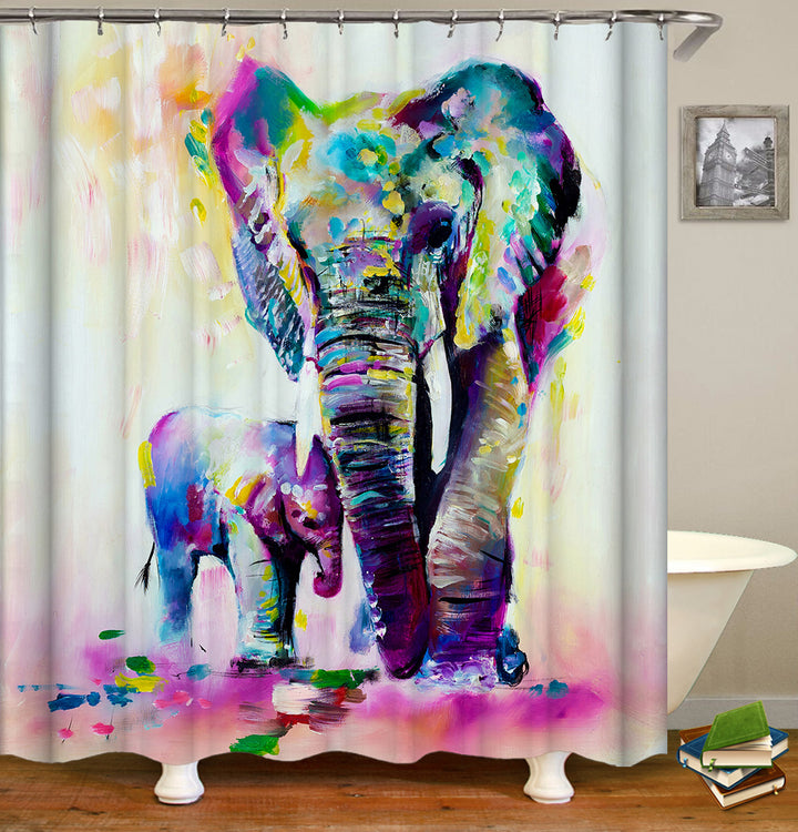 Minimalist Design Painted Elephant, 180*180cm Size Customized Design Shower Curtain Collection - Super Amazing Store