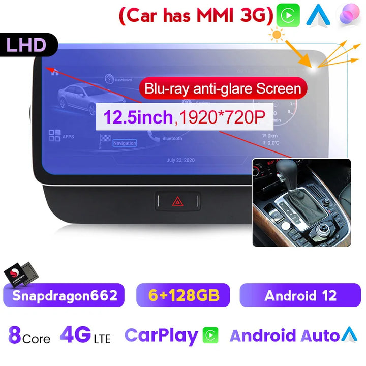 MEKEDE 662 GPS stereo Car Video For Audi Q5 2009-2017 1920*720P stereo for car carplay 4G android car stereo