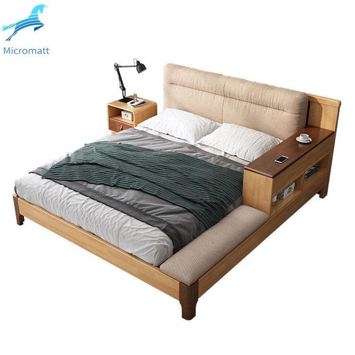 Bedroom Set Furniture Double King Size Luxury Wood Bed Frame Modern - Super Amazing Store