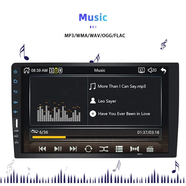 Jmance 9inch BT4.2 FM AM RDS wired Carplay/wired Android Auto Stereo 1 Din Car MP5 Player