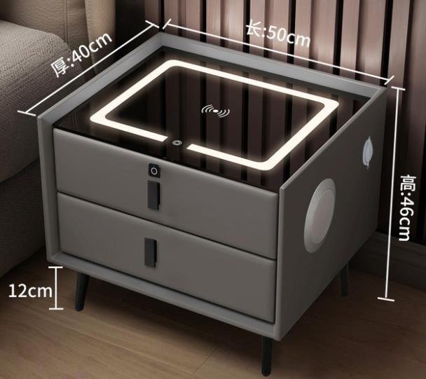 Smart bedside table wireless USB charging creative light luxury multifunctional infrared sensitive light speaker LED nightstand - Super Amazing Store