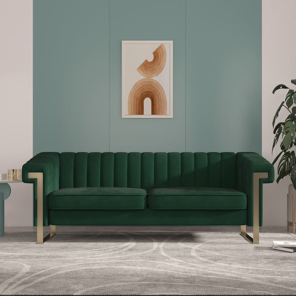 Minimalist Green Velvet Sofa 2 Seat Living Room chesterfield Sofas Settee Couch - Super Amazing Store