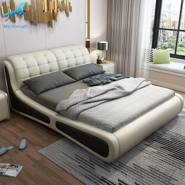 Bedroom Set Furniture Frame Double Queen Size Modern Leather Luxury Bed - Super Amazing Store