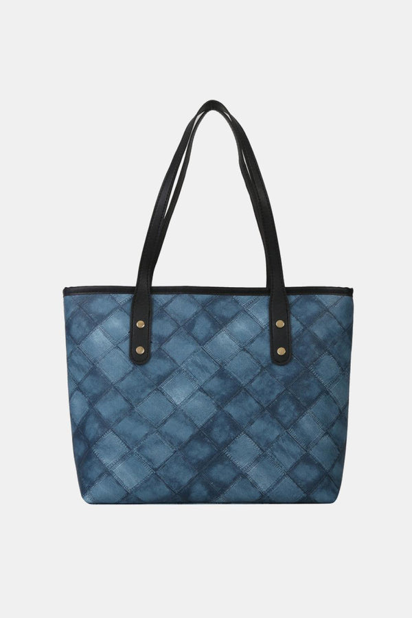 Plaid PU Leather Tote Bag - Super Amazing Store