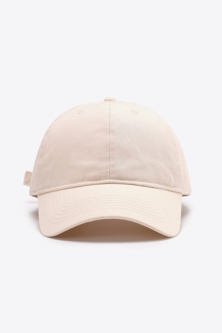 Plain Adjustable Cotton Baseball Cap Trendsi